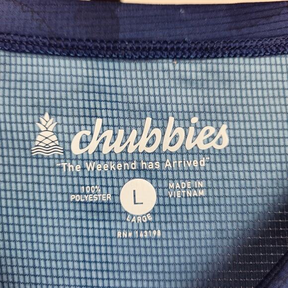 Chubbies Lightweight Performance Tee T-Shirt Dinosaur Print Blue Size Large - Picture 3 of 5